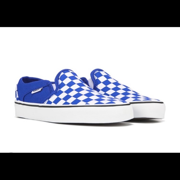 all white checkered vans